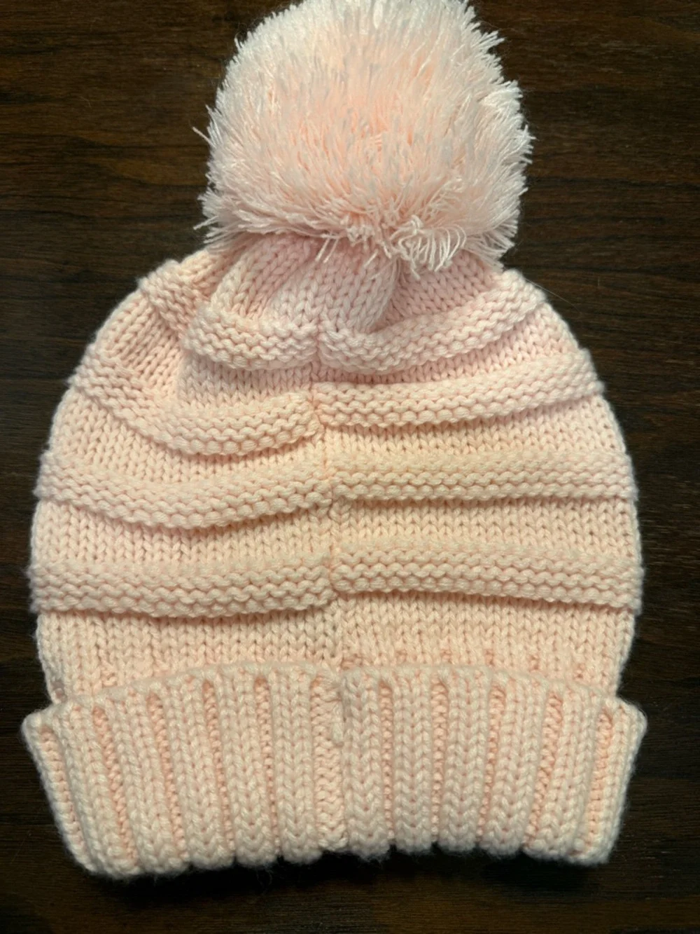 C.C Women's Exclusive Knitted Pink Cable Knit Knitted Hat Beanie with LG Pom Pom